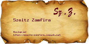 Szeitz Zamfira névjegykártya